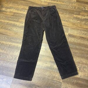 Vintage Polo Ralph Lauren Pants Mens 38x34 Brown Thick Corduroy Chino Pleated